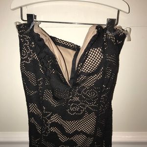 Black long lace dress